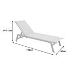 Ξαπλώστρα Boka αλουμίνιο cappuccino- textilene σε σαμπανί 60x192x31εκ - Image 7