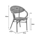 Πολυθρόνα Isaia φυσικό αλουμίνιο-textilene γκρι 57x57x83εκ - Image 2