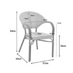 Πολυθρόνα Elyza φυσικό αλουμίνιο-μπεζ textilene 57x62x84εκ - Image 2