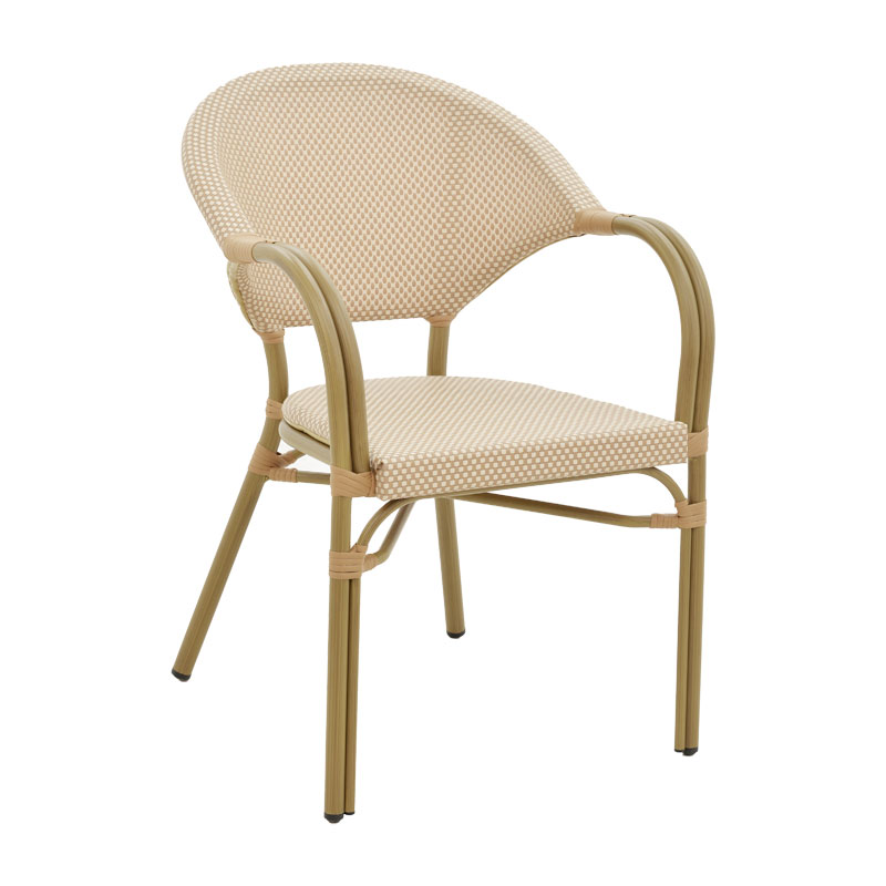 product_pako_289-000004 Πολυθρόνα Elyza φυσικό αλουμίνιο-μπεζ textilene 57x62x84εκ - Image 1