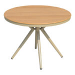 Τραπέζι Hilly plywood και αλουμίνιο σε σαμπανιζέ απόχρωση Φ100x75εκ