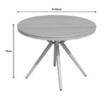 Τραπέζι Hilly plywood και αλουμίνιο σε σαμπανιζέ απόχρωση Φ100x75εκ - Image 4