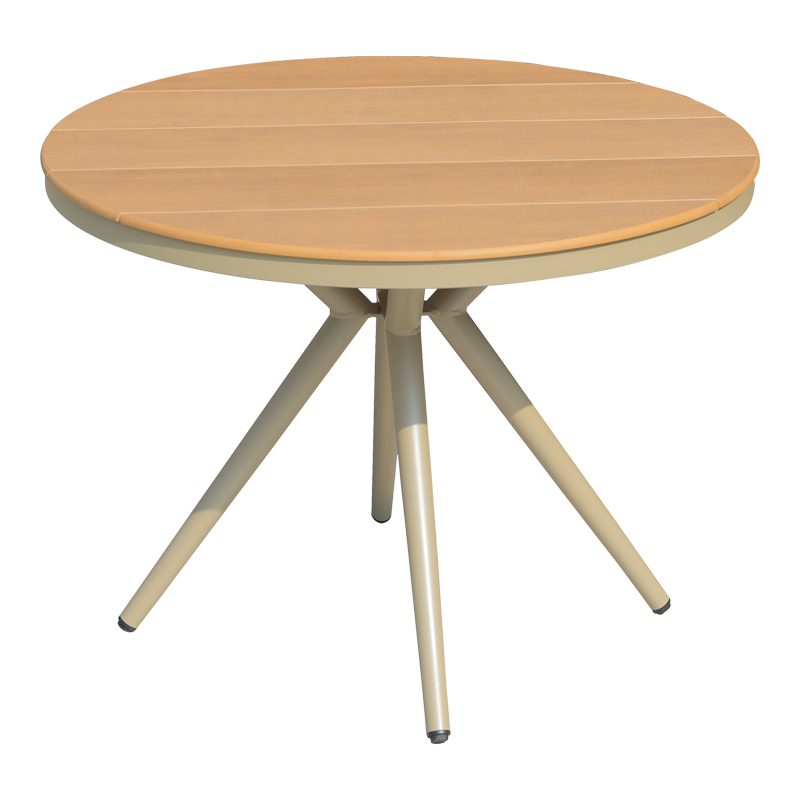 product_pako_289-000022 Τραπέζι Hilly plywood και αλουμίνιο σε σαμπανιζέ απόχρωση Φ100x75εκ - Image 1