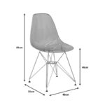 Καρέκλα Adelle PP διάφανο γκρι-inox πόδι 46x55x81εκ - Image 7