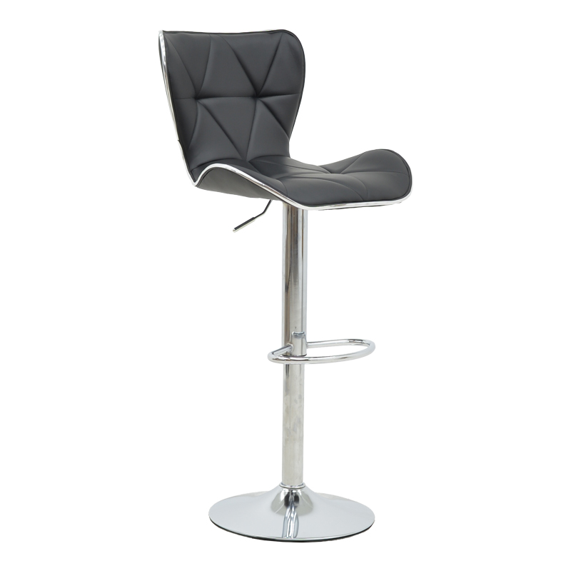 product_pako_292-000023 Σκαμπό μπαρ Jorine πτυσσόμενο μαύρο pu-βάση χρωμίου 53x44x114εκ (Σετ 2 τεμαχίων) - Image 1