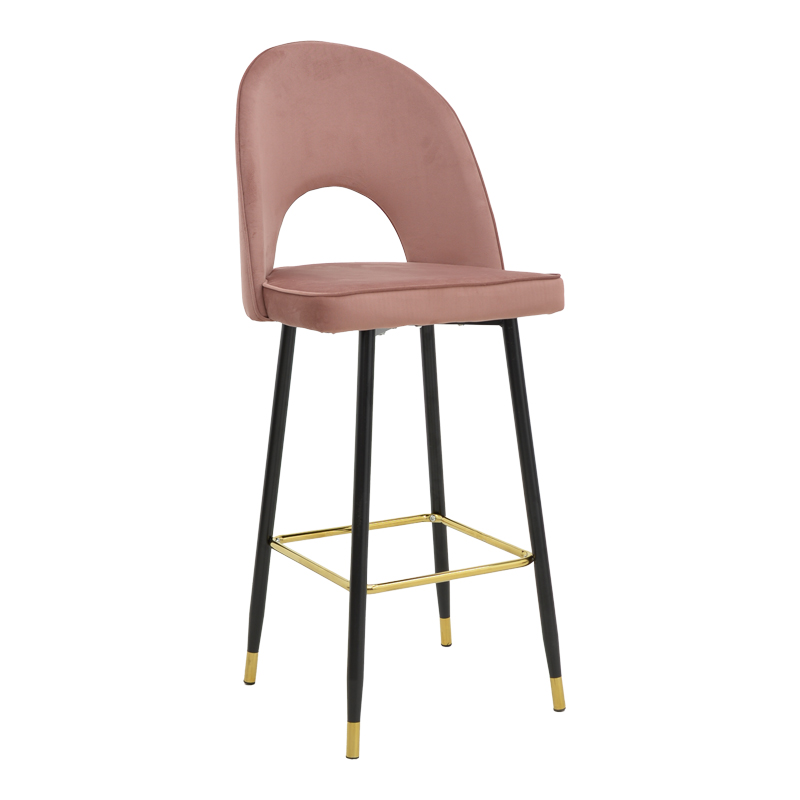 product_pako_292-000037 Σκαμπό μπαρ Casenio σάπιο μήλο βελούδο-πόδι μαύρο με χρυσό μέταλλο 48x50x117εκ (Σετ 2 τεμαχίων) - Image 1