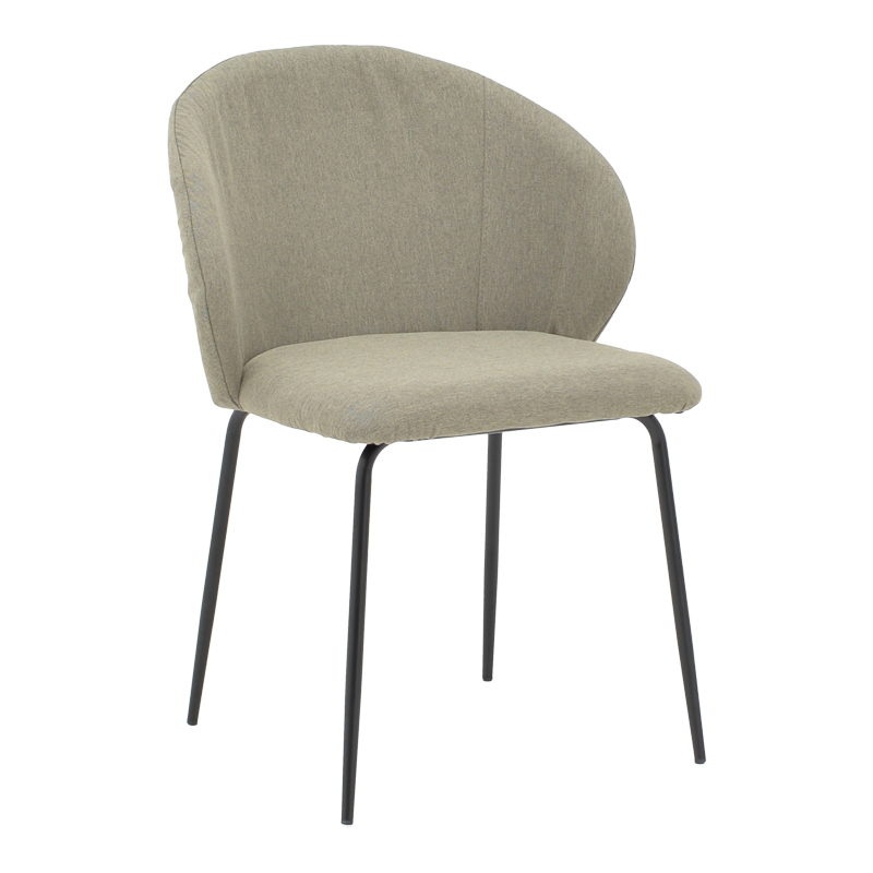 product_pako_292-000042 Καρέκλα Olympian ύφασμα σε γκρι-μπεζ απόχρωση με μαύρο μεταλλικό πόδι 50x55x83εκ - Image 1