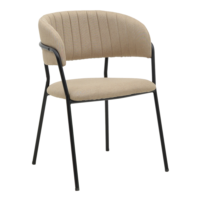 product_pako_292-000048 Πολυθρόνα Morel μπεζ ύφασμα-πόδι μαύρο μέταλλο 55x55x76εκ - Image 1