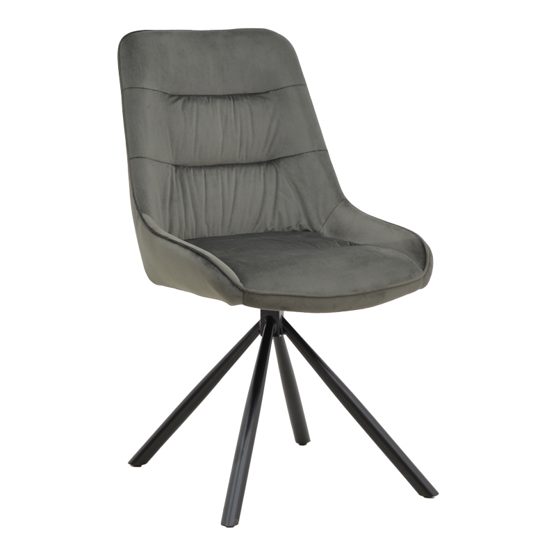 product_pako_292-000050 Καρέκλα Wori ανθρακί βελούδο-πόδι μαύρο μέταλλο 48x56x82εκ - Image 1