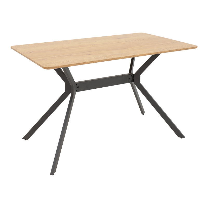 product_pako_292-000075 Τραπέζι Nerelis φυσικό mdf και πόδι μαύρο μέταλλο 120x70x75εκ - Image 1