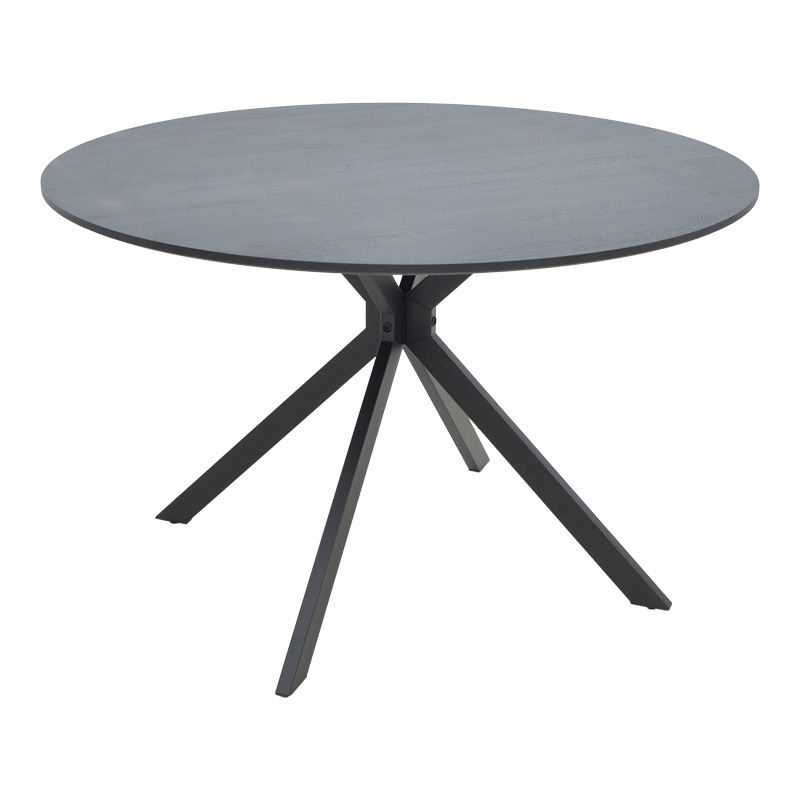 product_pako_292-000100 Τραπέζι Xuson mdf σε ανθρακί απόχρωση με πόδι μαύρο μέταλλο Φ120x75εκ - Image 1