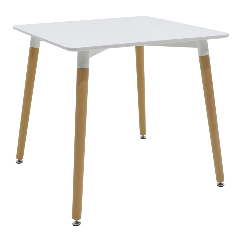 product_pako_292-000106 Τραπέζι Natali MDF λευκό-πόδια σε φυσική απόχρωση 80x80x76εκ - Image 1