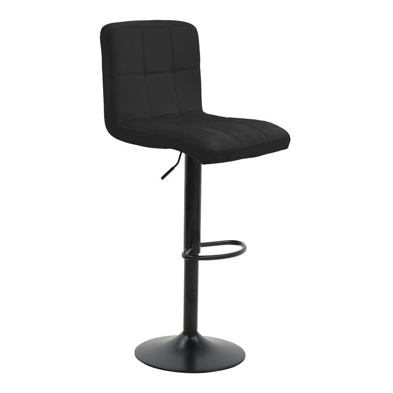 product_pako_292-000116 Σκαμπό μπαρ Remina πτυσσόμενο μαύρο βελούδο-βάση μαύρο μέταλλο 44x44x112εκ (Σετ 2 τεμαχίων) - Image 1