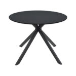 Τραπέζι Xuson μαύρο mdf-πόδι μαύρο μέταλλο Φ80x75εκ - Image 2