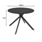 Τραπέζι Xuson μαύρο mdf-πόδι μαύρο μέταλλο Φ80x75εκ - Image 4