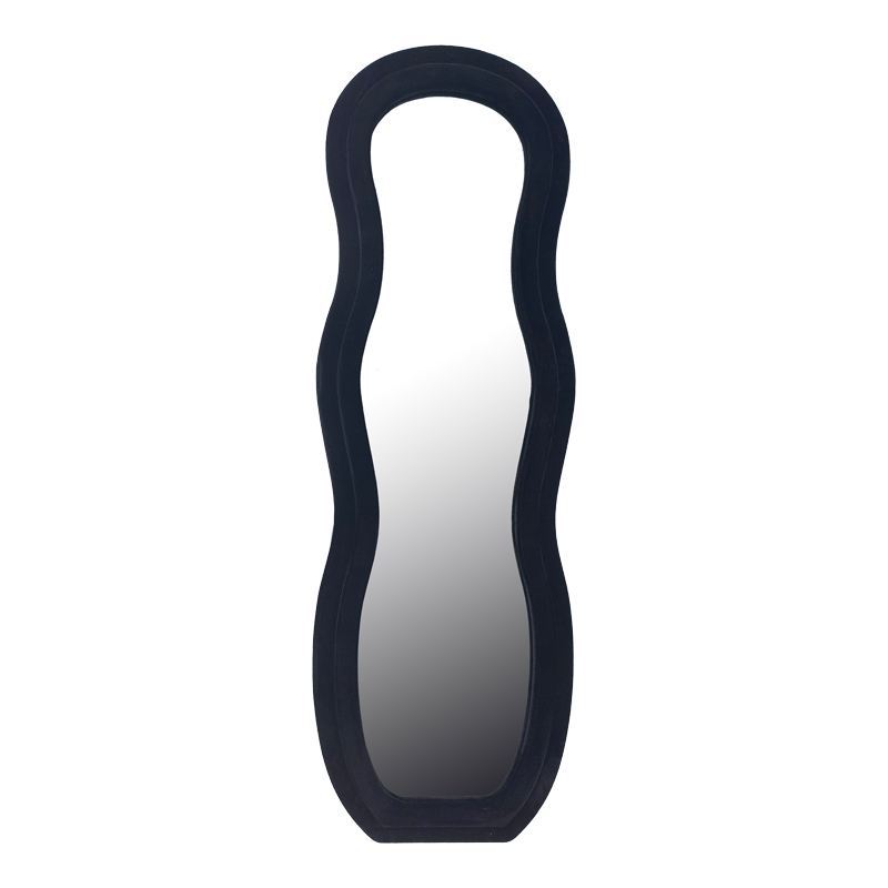 product_pako_295-000024 Καθρέπτης Glinde Inart βελούδο σε μαύρη απόχρωση 50x3.3x150εκ - Image 1