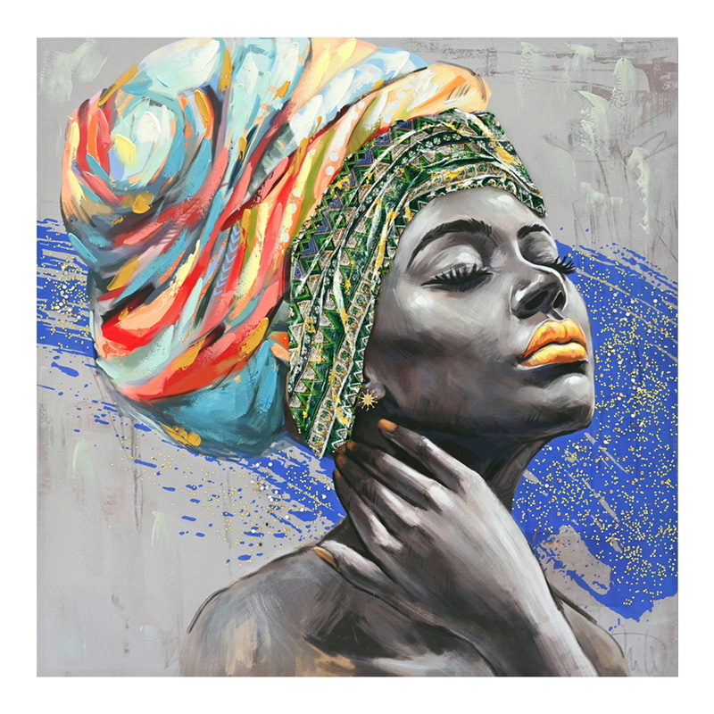 product_pako_296-000047 Πίνακας σε καμβά Africana 3D Inart 100x3x100εκ - Image 1