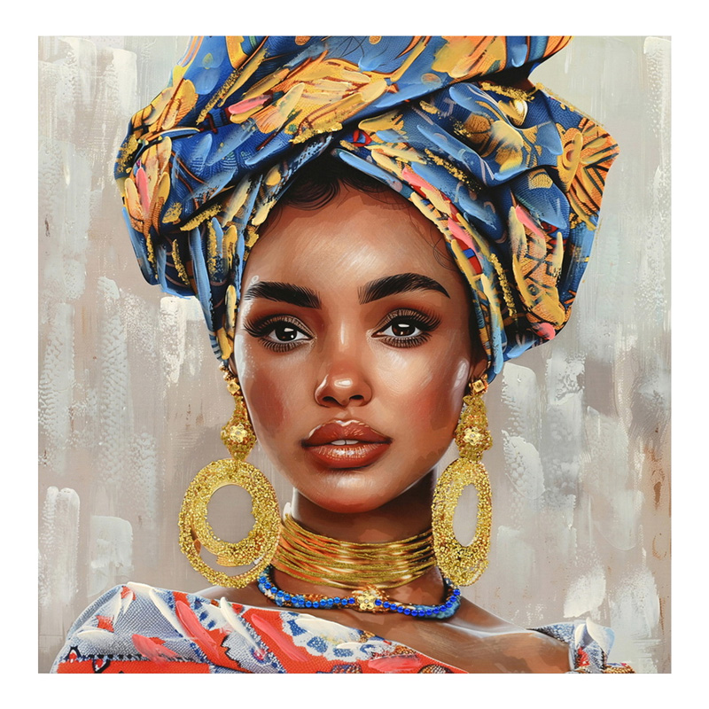product_pako_296-000057 Πίνακας σε καμβά Turban 3D Inart 80x3x80εκ - Image 1