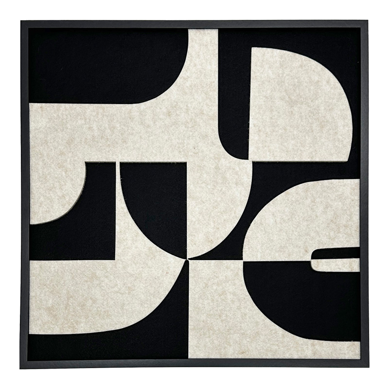 product_pako_298-000047 Πίνακας με πλαίσιο Jeire μαύρο-λευκό 62x2.5x62εκ - Image 1