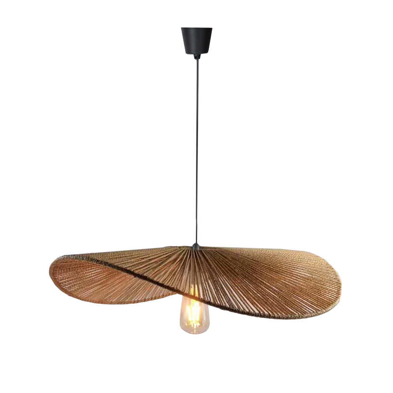 product_pako_299-000001 Φωτιστικό οροφής Haris Inart Ε27 rope σε καφέ απόχρωση Φ60x12.5εκ - Image 1