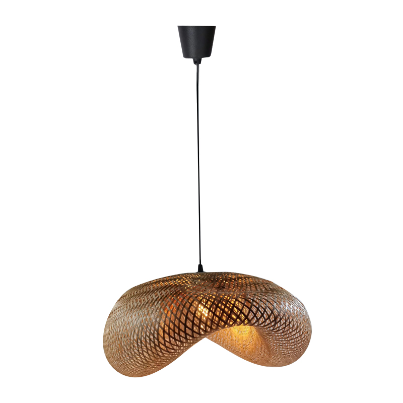product_pako_299-000003 Φωτιστικό οροφής μονόφωτο Lighty Inart Ε27 φυσικό μπαμπού Φ42x13εκ - Image 1