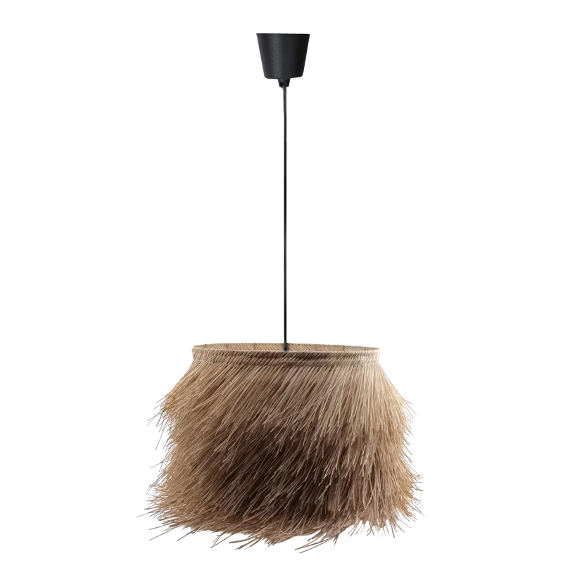 product_pako_299-000008 Φωτιστικό οροφής Hairy Inart Ε27 ρατάν σε φυσική απόχρωση Φ70x40εκ - Image 1