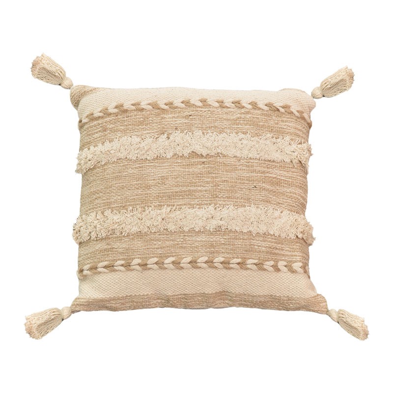 product_pako_302-000005 Μαξιλάρι Rozi Inart μπεζ ύφασμα 45x45x2.5εκ - Image 1