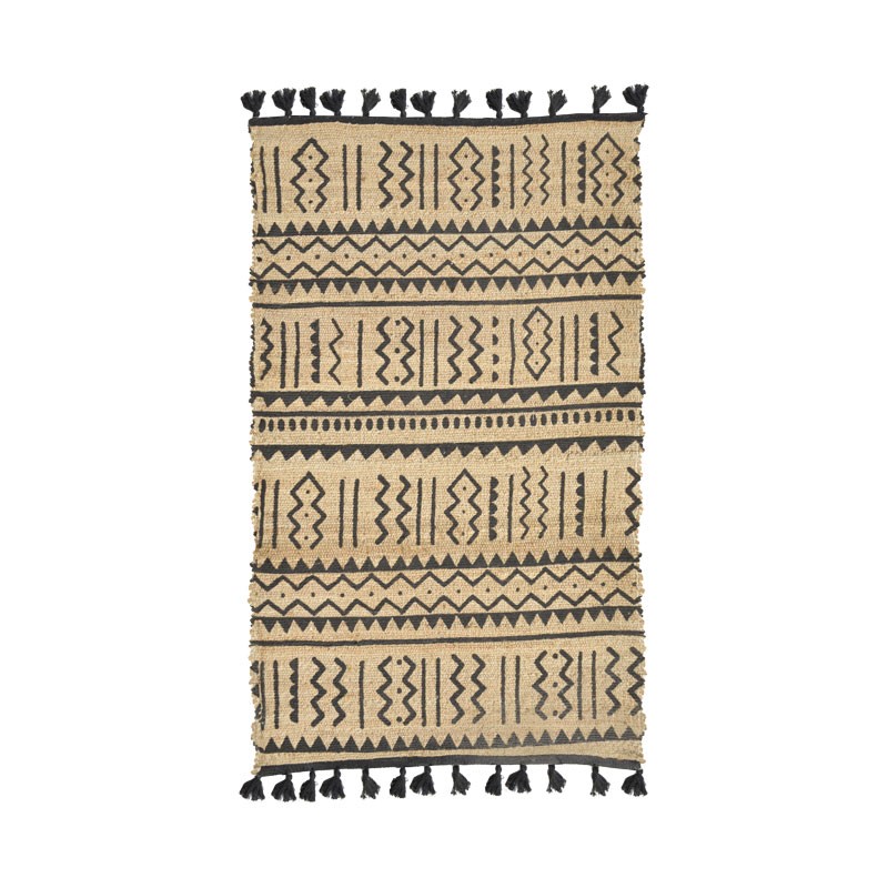 product_pako_302-000011 Χαλί Utrion Inart φυσικό-μαύρο γιούτα-βαμβάκι 120x180x1εκ - Image 1