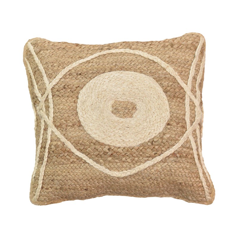 product_pako_302-000017 Μαξιλάρι Foliens Inart φυσικό-εκρού 100% γιούτα 45x45x2.5εκ - Image 1
