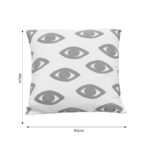 Μαξιλάρι Eyes Inart φυσικό-λευκό ύφασμα 45x45x2.5εκ - Image 4