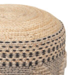Σκαμπό-πουφ Βangku Inart γιούτα-βαμβάκι σε φυσική απόχρωση Φ45x30εκ - Image 2