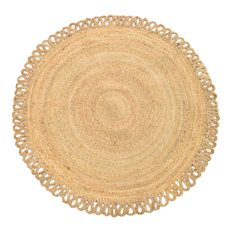product_pako_302-000052 Χαλί Prejo Inart γιούτα σε φυσική απόχρωση Φ120x1εκ - Image 1