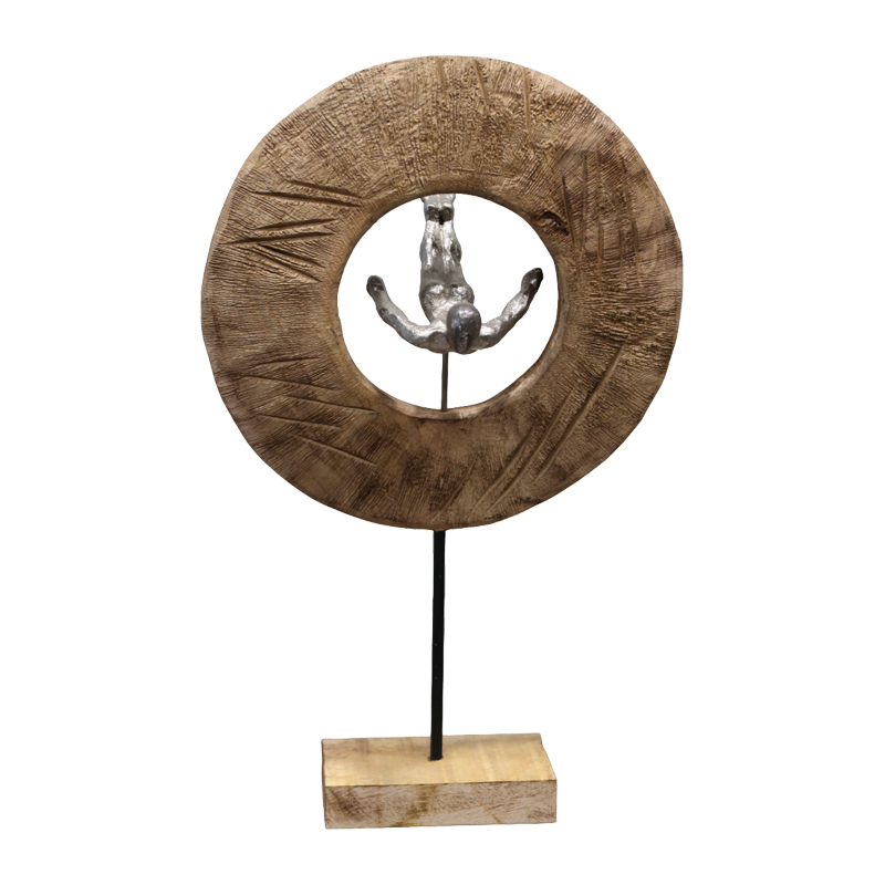 product_pako_312-000027 Επιτραπέζιο διακοσμητικό Manny Inart φυσικό μάνγο ξύλο-αλουμίνιο 31x18x50εκ - Image 1