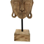 Επιτραπέζιο διακοσμητικό βούδας Mask Inart φυσικό μάνγκο ξύλο-μέταλλο 20x18.5x48.5εκ - Image 3