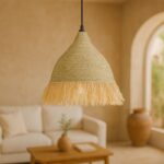 Φωτιστικό οροφής Boher Inart seagrass σε φυσική απόχρωση Φ60x99εκ - Image 2