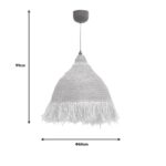 Φωτιστικό οροφής Boher Inart seagrass σε φυσική απόχρωση Φ60x99εκ - Image 3