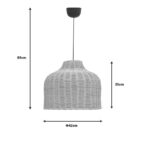 Φωτιστικό οροφής Ziquel Inart rattan σε φυσική απόχρωση Φ42x89εκ - Image 3