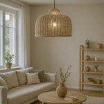 Φωτιστικό οροφής Ziquel Inart rattan σε φυσική απόχρωση Φ60x99εκ - Image 2