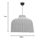 Φωτιστικό οροφής Ziquel Inart rattan σε φυσική απόχρωση Φ60x99εκ - Image 3