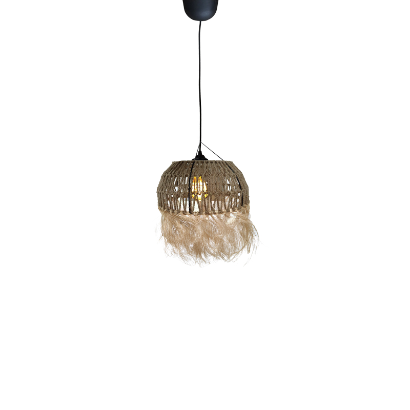 product_pako_313-000037 Φωτιστικό οροφής Bowler Inart ψάθινο φυσικό Φ31x69εκ - Image 1