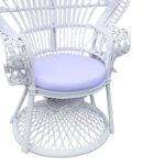 Πολυθρόνα Dorothy Inart με λευκό μαξιλάρι-λευκό rattan 115x53x147εκ - Image 5