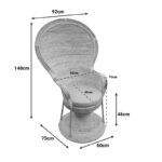 Πολυθρόνα Rea Inart με μπεζ μαξιλάρι-φυσικό rattan 92x75x140εκ - Image 3