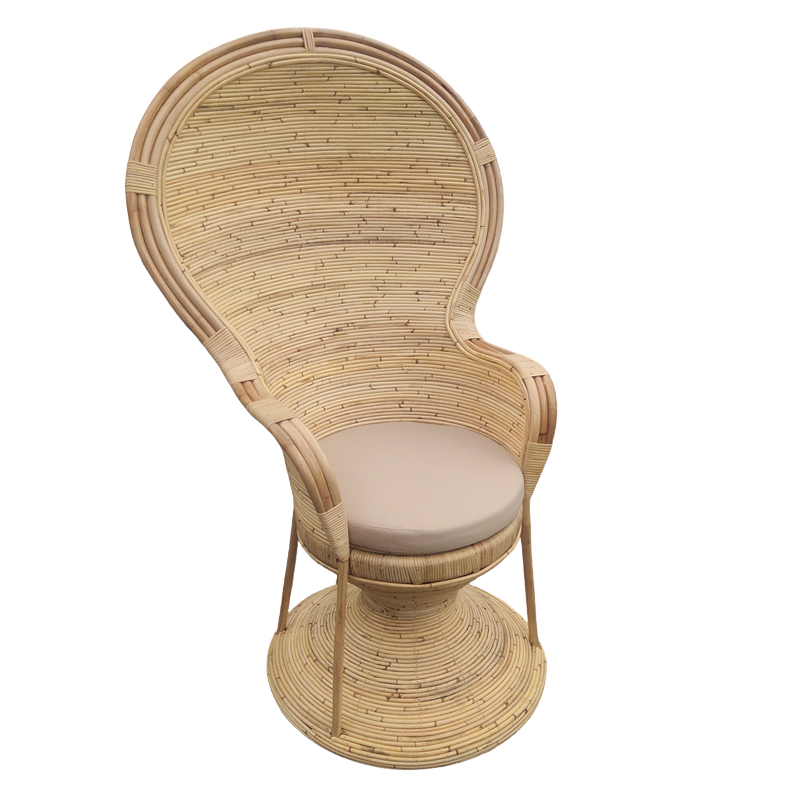 product_pako_314-000003 Πολυθρόνα Rea Inart με μπεζ μαξιλάρι-φυσικό rattan 92x75x140εκ - Image 1