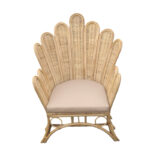 Πολυθρόνα Fragia Inart με μπεζ μαξιλάρι-φυσικό rattan 85x96x120εκ - Image 4
