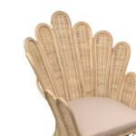 Πολυθρόνα Fragia Inart με μπεζ μαξιλάρι-φυσικό rattan 85x96x120εκ - Image 5