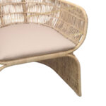 Πολυθρόνα Jake Inart με μπεζ μαξιλάρι-φυσικό rattan 110x86x145εκ - Image 5