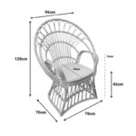 Πολυθρόνα Boloni Inart με μπεζ μαξιλάρι-φυσικό rattan 96x70x120εκ - Image 3