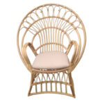 Πολυθρόνα Boloni Inart με μπεζ μαξιλάρι-φυσικό rattan 96x70x120εκ - Image 4
