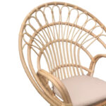 Πολυθρόνα Boloni Inart με μπεζ μαξιλάρι-φυσικό rattan 96x70x120εκ - Image 5