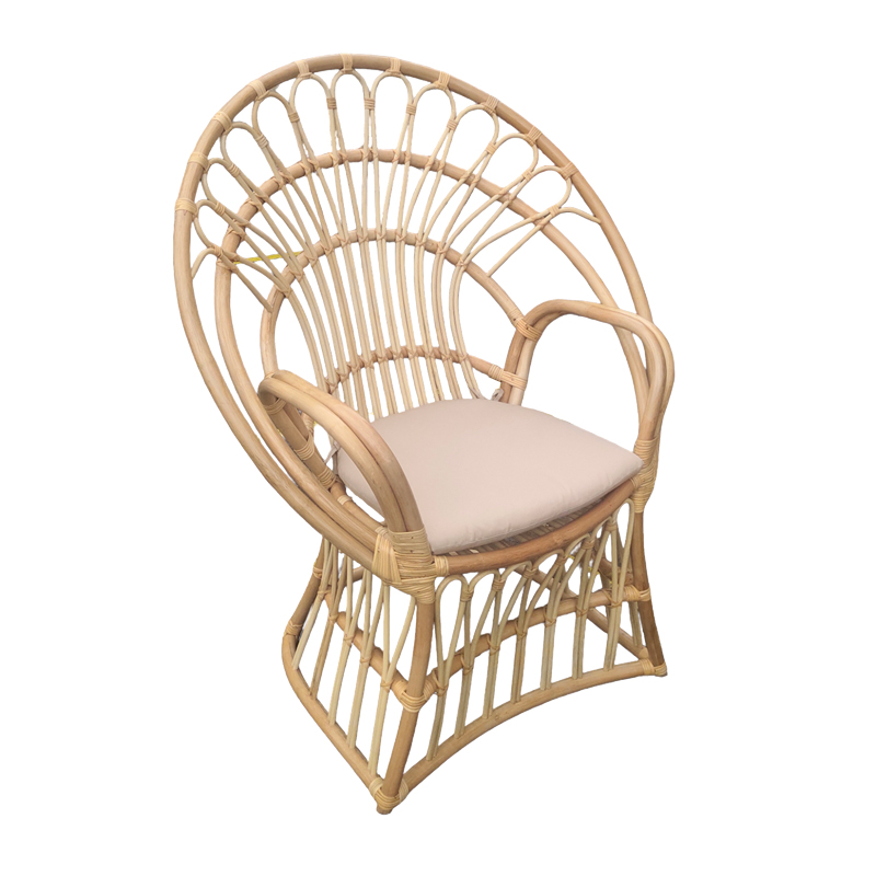 product_pako_314-000006 Πολυθρόνα Boloni Inart με μπεζ μαξιλάρι-φυσικό rattan 96x70x120εκ - Image 1